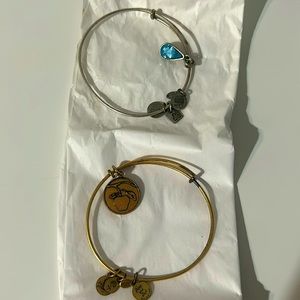 Alex and ani bracelets one silver and one gold toned